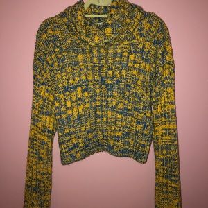 Yellow and blue turtleneck